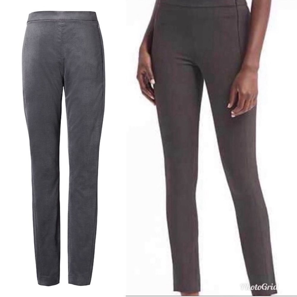 Banana Republic Gray Dark Charcoal DEVON LEGGING FIT STRETCH VELVET ANKLE PANT